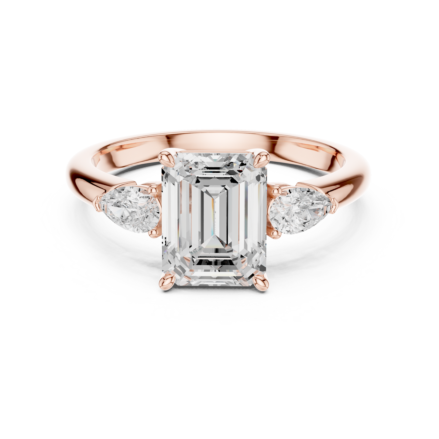 Emerald Cut Three Stone Diamond Engagement Ring 2.5 CTW