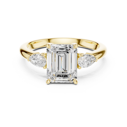 Emerald Cut Three Stone Diamond Engagement Ring 2.5 CTW