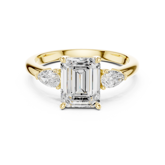 Emerald Cut Three Stone Diamond Engagement Ring 2.5 CTW