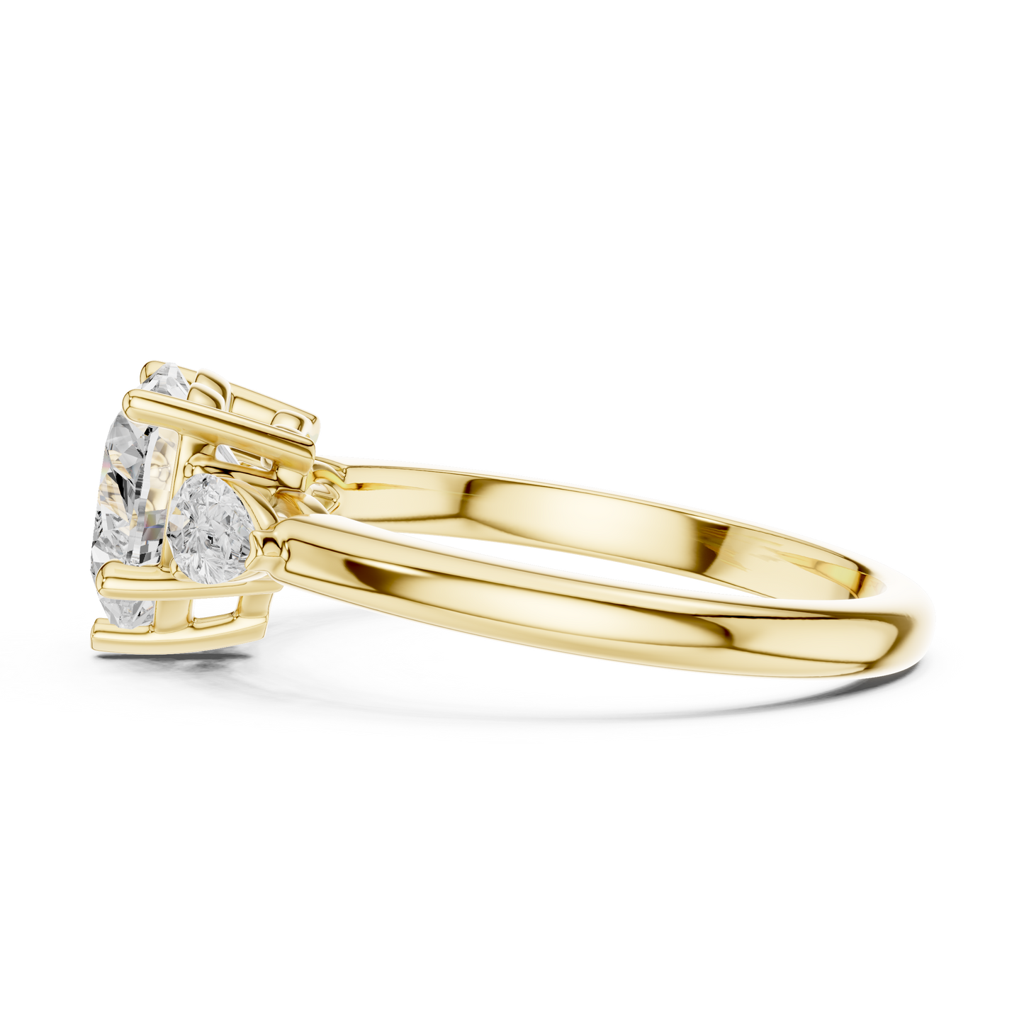 Heart Shape Three Stone Diamond Engagement Ring 2.5 CTW
