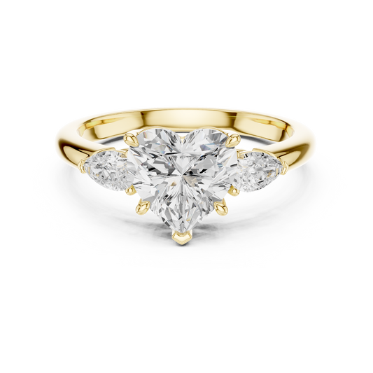 Heart Shape Three Stone Diamond Engagement Ring 2.5 CTW