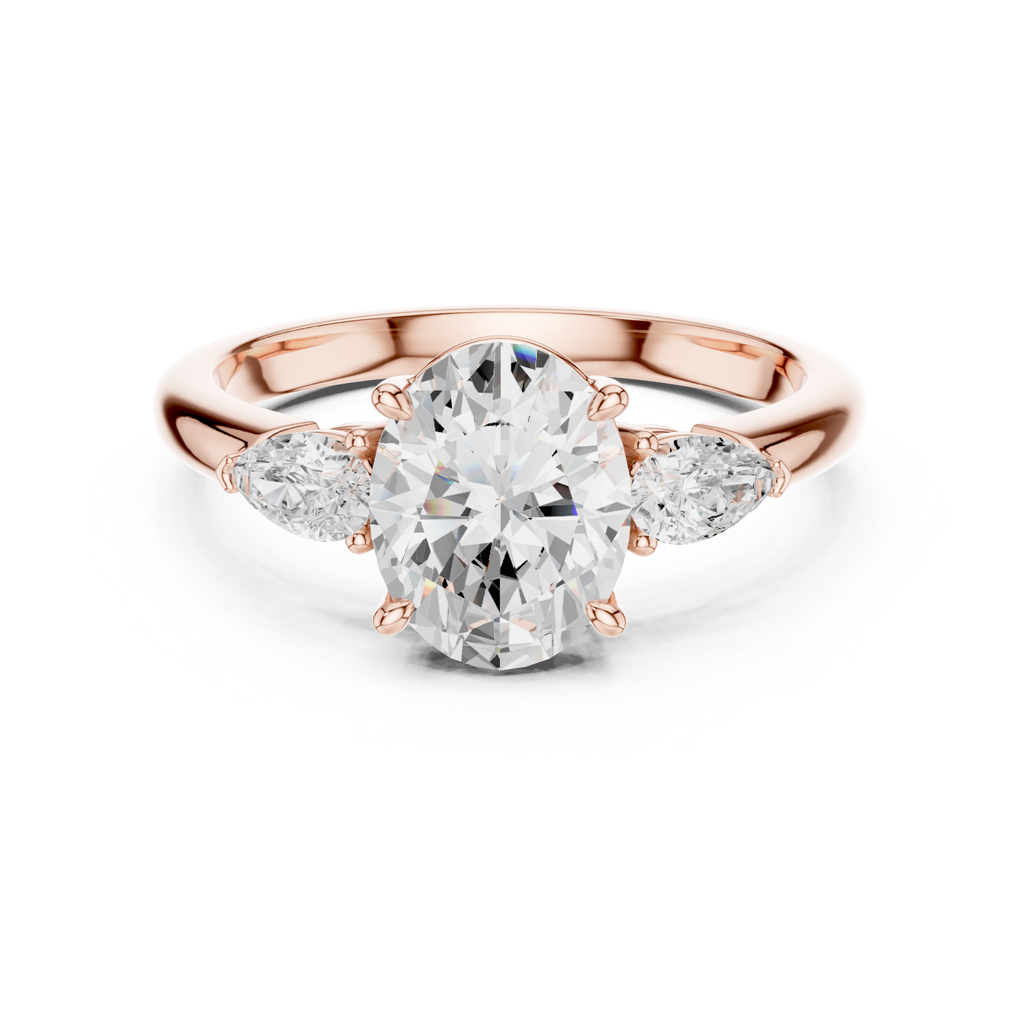 Oval Cut Three Stone Diamond Engagement Ring 2.5 CTW