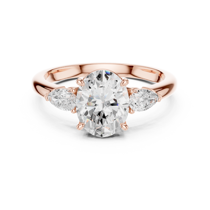 Oval Cut Three Stone Diamond Engagement Ring 2.5 CTW