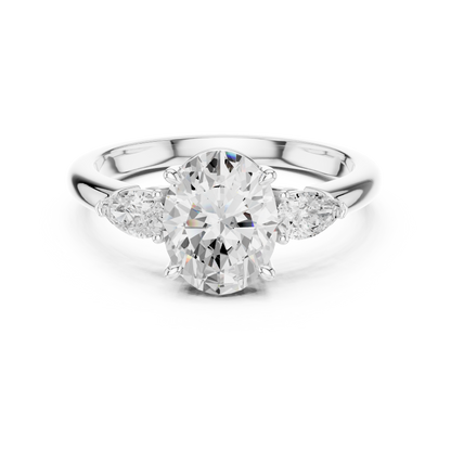 Oval Cut Three Stone Diamond Engagement Ring 2.5 CTW
