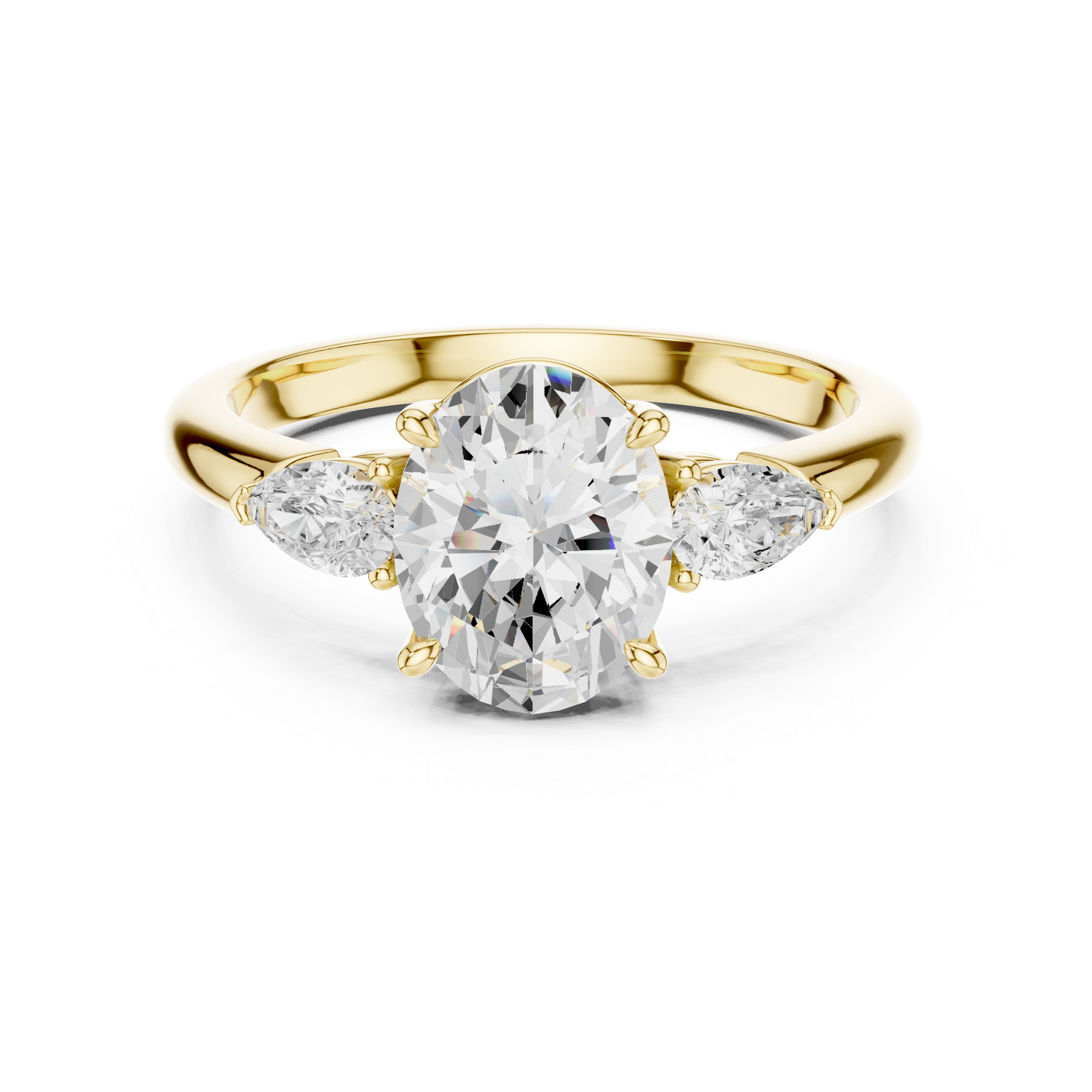 Oval Cut Three Stone Diamond Engagement Ring 2.5 CTW