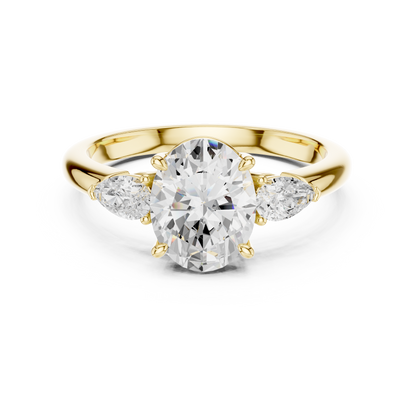 Oval Cut Three Stone Diamond Engagement Ring 2.5 CTW
