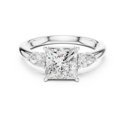 Princess Cut Three Stone Diamond Engagement Ring 2.5 CTW