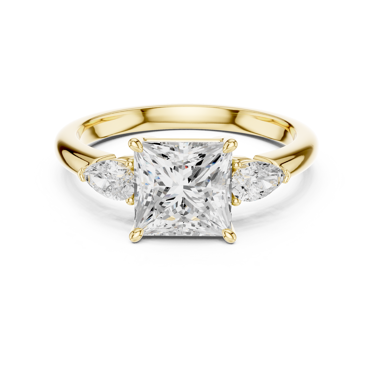 Princess Cut Three Stone Diamond Engagement Ring 2.5 CTW