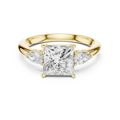 Princess Cut Three Stone Diamond Engagement Ring 2.5 CTW