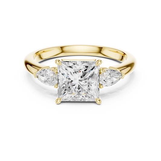 Princess Cut Three Stone Diamond Engagement Ring 2.5 CTW