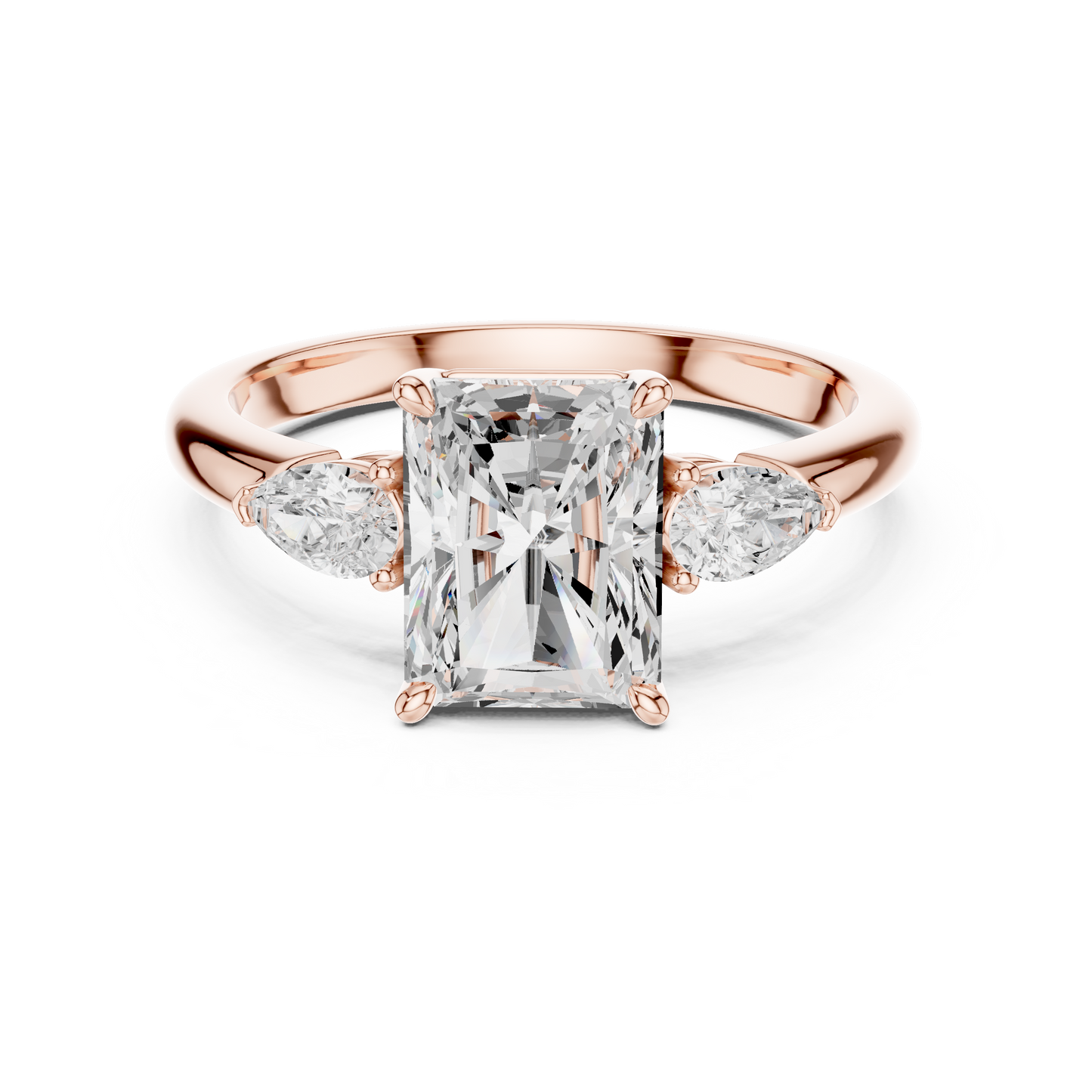 Radiant Cut Three Stone Diamond Engagement Ring 2.5 CTW
