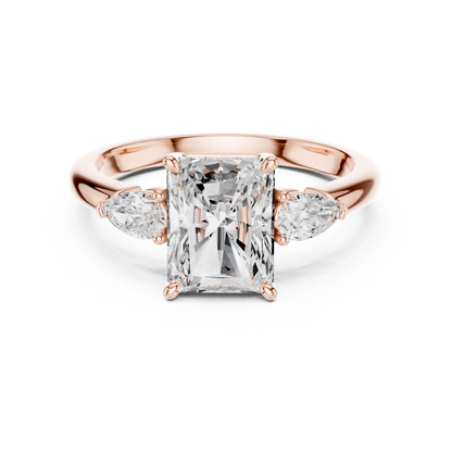 Radiant Cut Three Stone Diamond Engagement Ring 2.5 CTW
