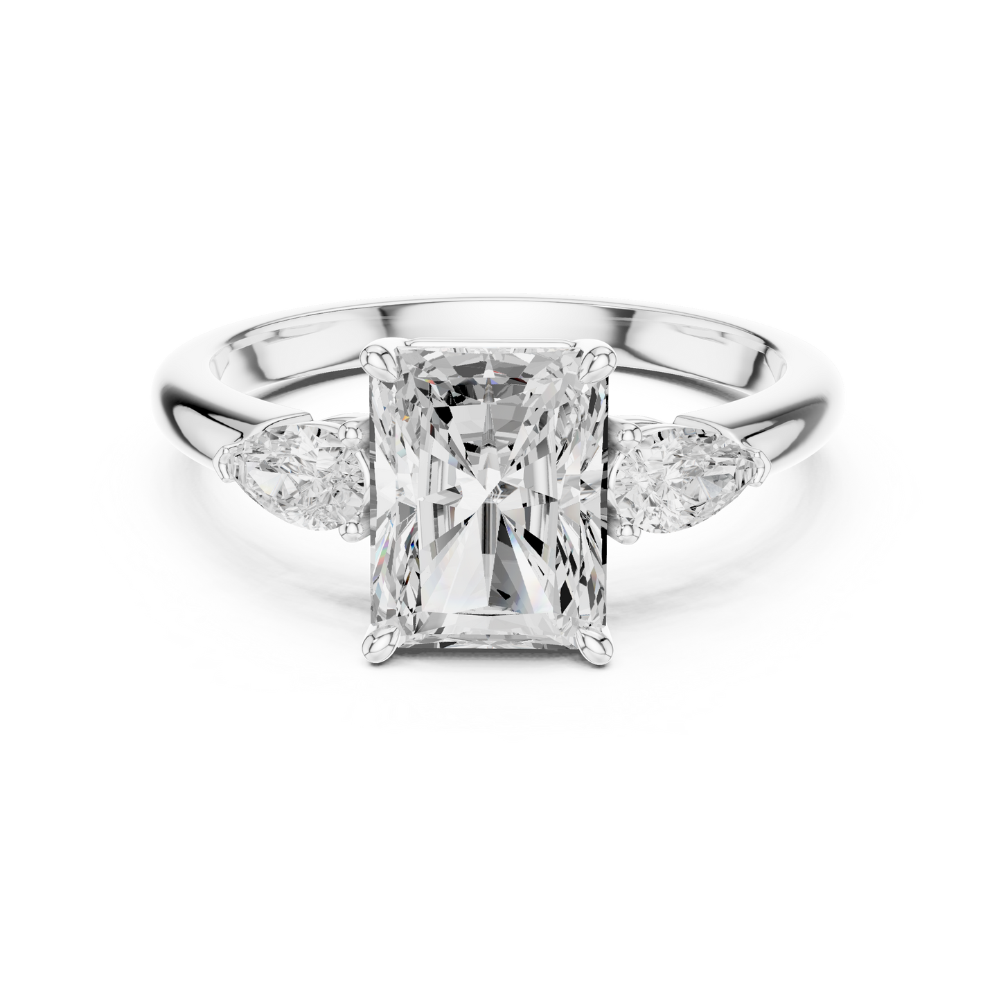 Radiant Cut Three Stone Diamond Engagement Ring 2.5 CTW