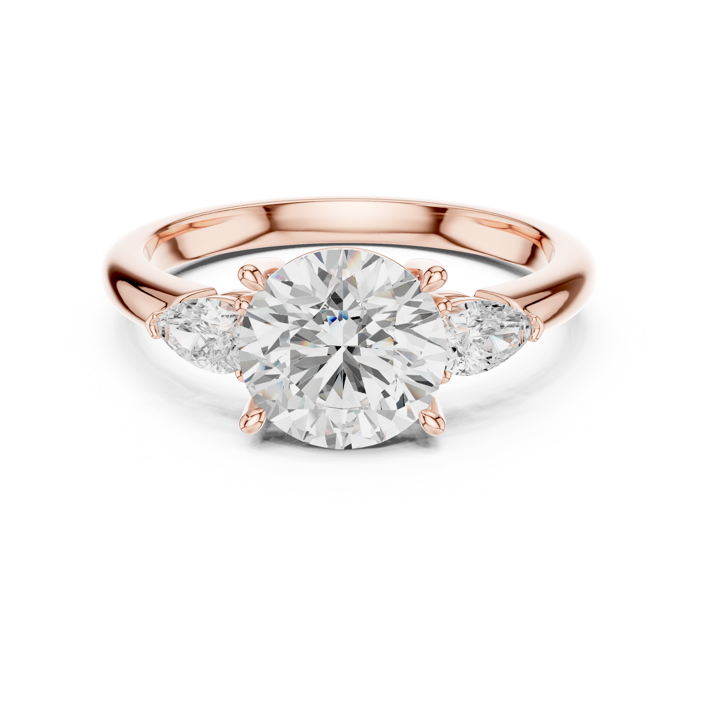 Round Cut Three Stone Diamond Engagement Ring 2.5 CTW