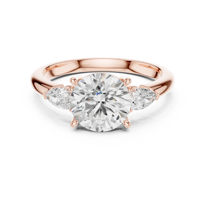Round Cut Three Stone Diamond Engagement Ring 2.5 CTW