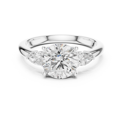 Round Cut Three Stone Diamond Engagement Ring 2.5 CTW