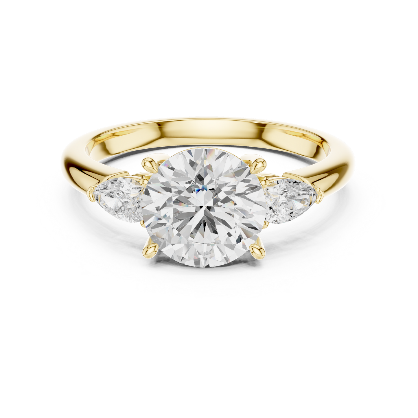 Round Cut Three Stone Diamond Engagement Ring 2.5 CTW