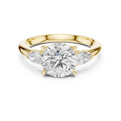 Round Cut Three Stone Diamond Engagement Ring 2.5 CTW