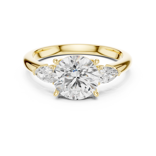 Round Cut Three Stone Diamond Engagement Ring 2.5 CTW