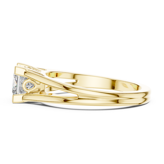 Princess Cut Split Shank Solitaire Engagement Ring 1 CTW