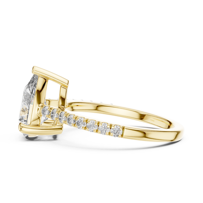 Pear Cut Half Eternity Pave Engagement Ring 2.3 CTW