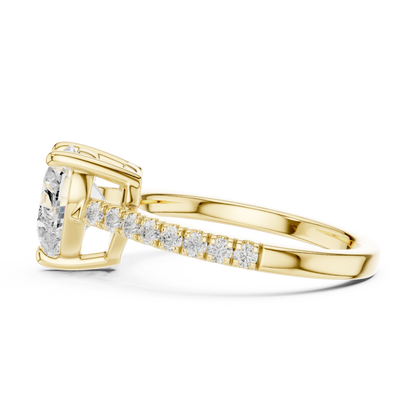 Heart Shape Half Eternity Pave Engagement Ring 2.3 CTW