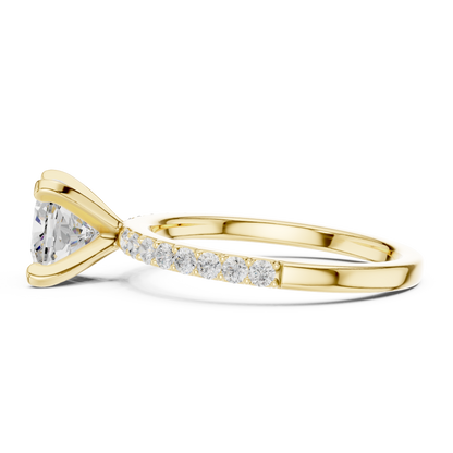 Classic Cushion Cut Half Eternity Pave Ring 2.2 CTW