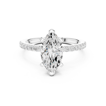 Classic Marquise Cut Half Eternity Pave Ring 2.2 CTW