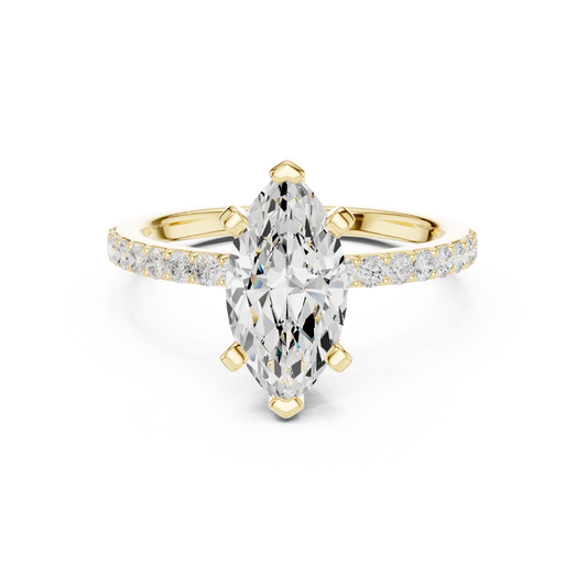Classic Marquise Cut Half Eternity Pave Ring 2.2 CTW