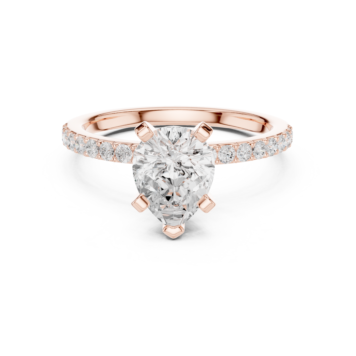 Classic Pear Cut Half Eternity Pave Ring 2.2 CTW