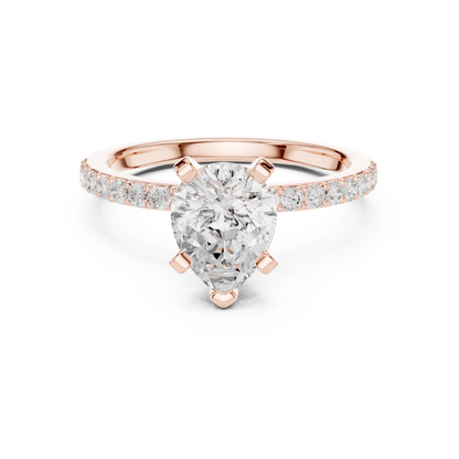 Classic Pear Cut Half Eternity Pave Ring 2.2 CTW