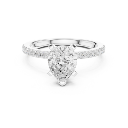 Classic Pear Cut Half Eternity Pave Ring 2.2 CTW