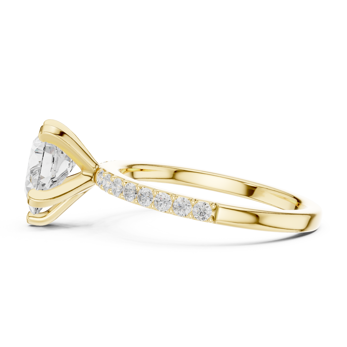Classic Pear Cut Half Eternity Pave Ring 2.2 CTW