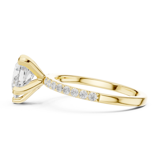 Classic Pear Cut Half Eternity Pave Ring 2.2 CTW