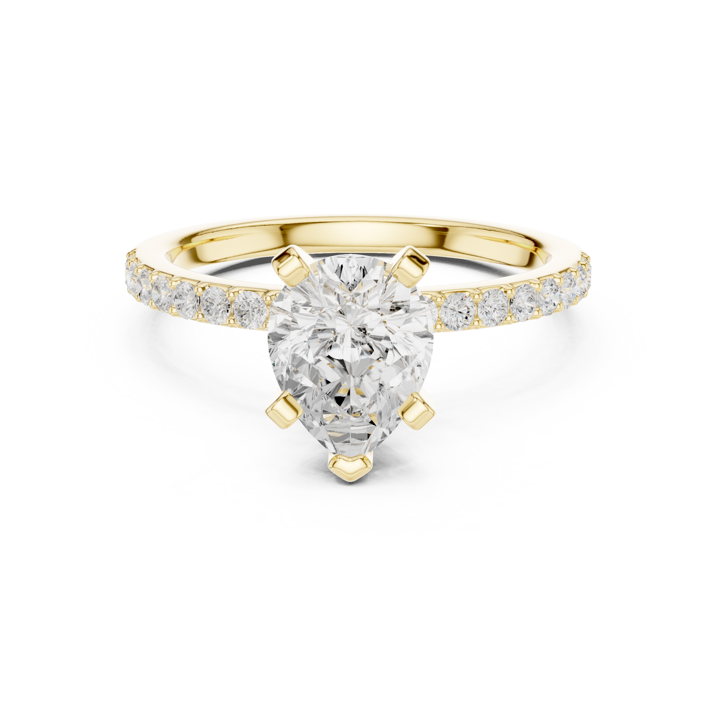 Classic Pear Cut Half Eternity Pave Ring 2.2 CTW
