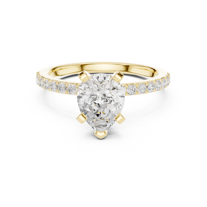 Classic Pear Cut Half Eternity Pave Ring 2.2 CTW