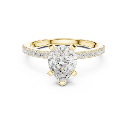 Classic Pear Cut Half Eternity Pave Ring 2.2 CTW