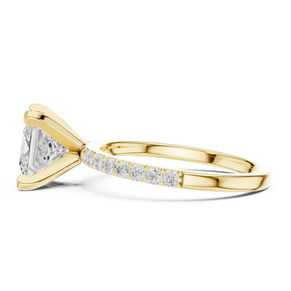 Classic Princess Cut Half Eternity Pave Ring 2.2 CTW