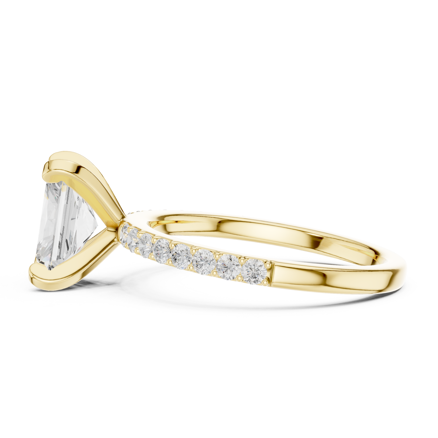 Classic Radiant Cut Half Eternity Pave Ring 2.2 CTW