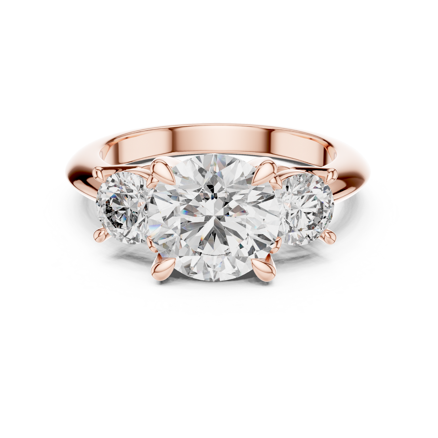 Classic Round Diamond Trilogy Engagement Ring 3.5 CTW