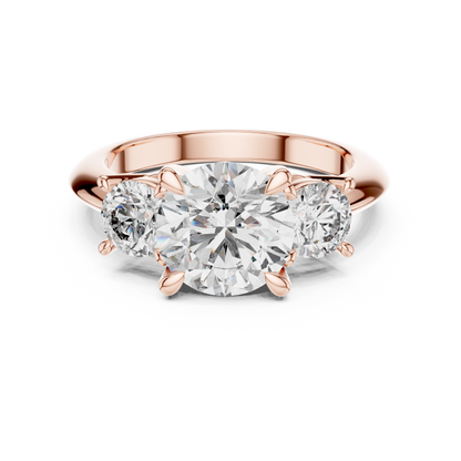 Classic Round Diamond Trilogy Engagement Ring 3.5 CTW