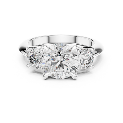Classic Round Diamond Trilogy Engagement Ring 3.5 CTW