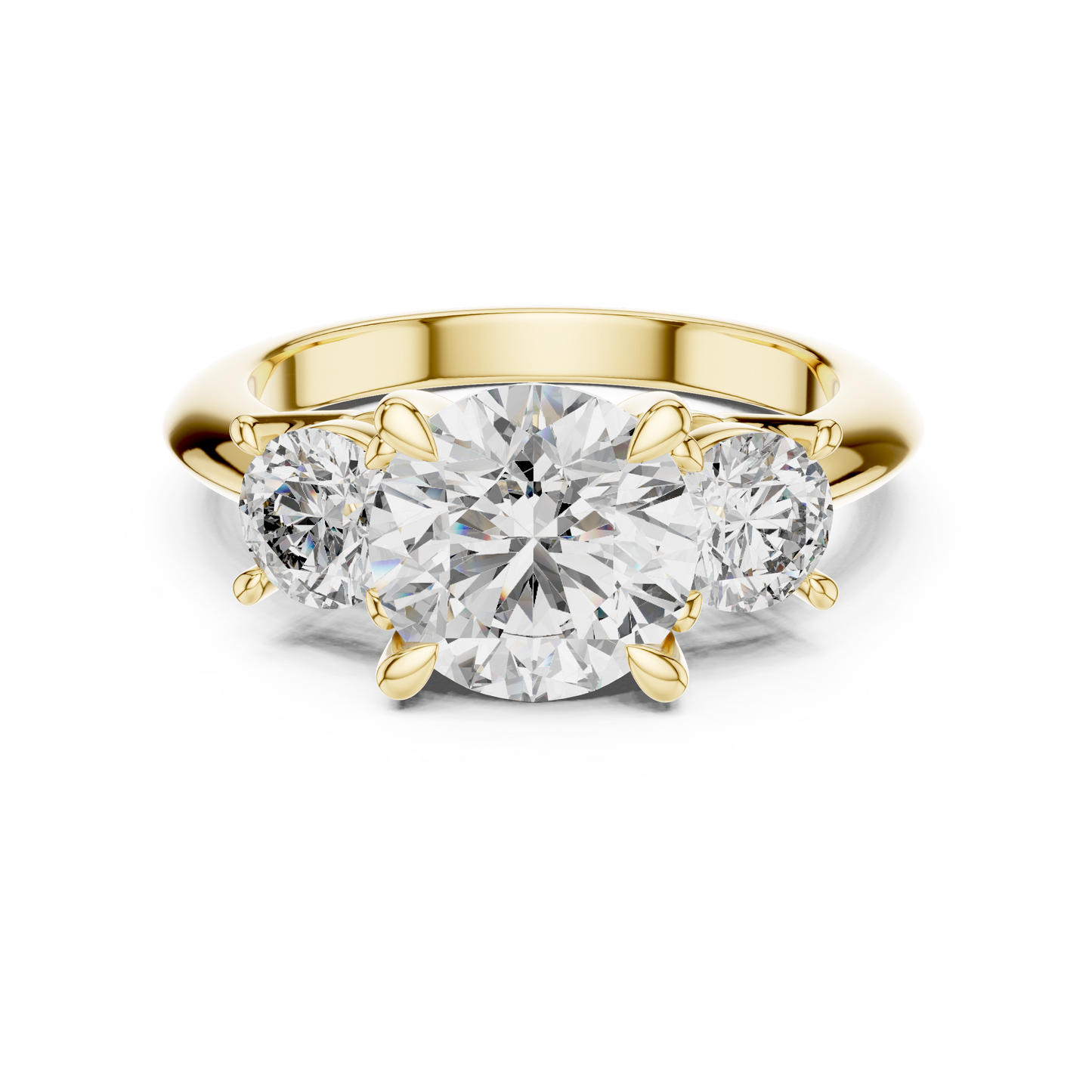 Classic Round Diamond Trilogy Engagement Ring 3.5 CTW