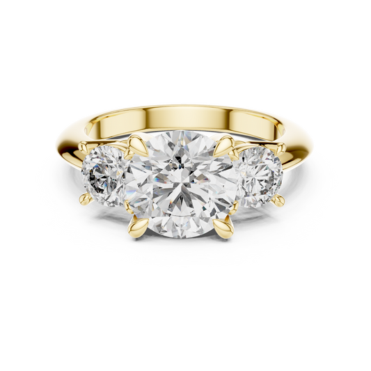 Classic Round Diamond Trilogy Engagement Ring 3.5 CTW