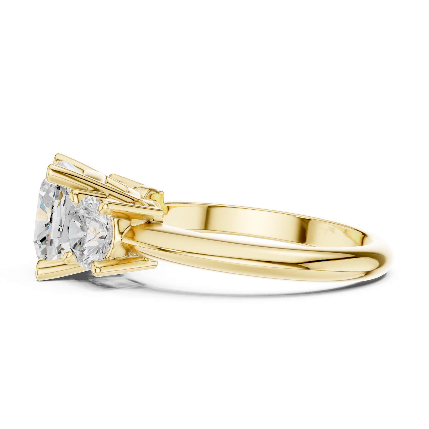 Classic Cushion Diamond Trilogy Engagement Ring 3.4 CTW