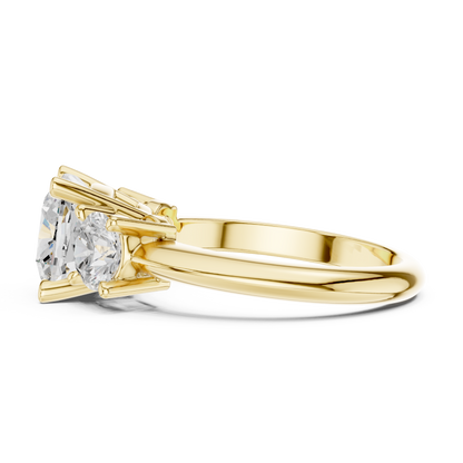 Classic Cushion Diamond Trilogy Engagement Ring 3.4 CTW
