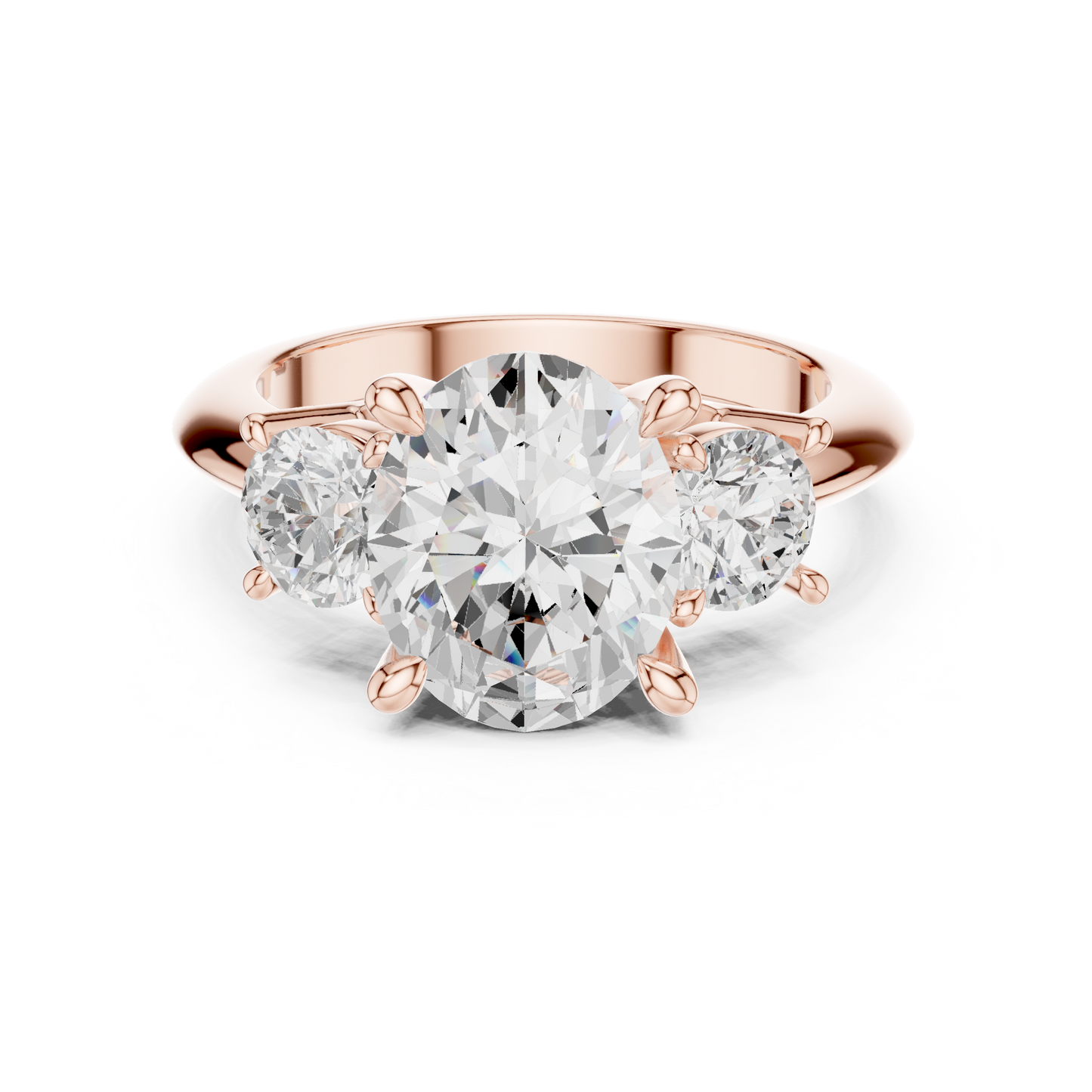 Classic Oval Diamond Trilogy Engagement Ring 3.4 CTW