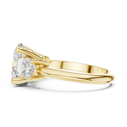 Classic Oval Diamond Trilogy Engagement Ring 3.4 CTW