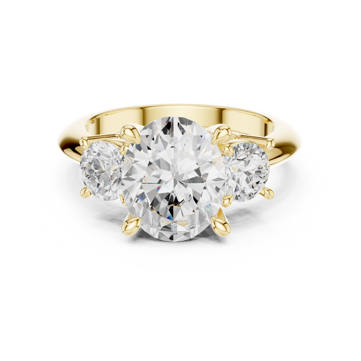 Classic Oval Diamond Trilogy Engagement Ring 3.4 CTW