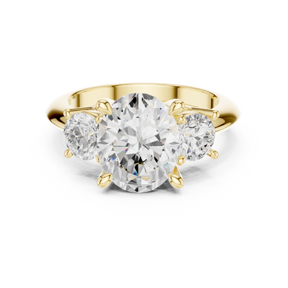 Classic Oval Diamond Trilogy Engagement Ring 3.4 CTW